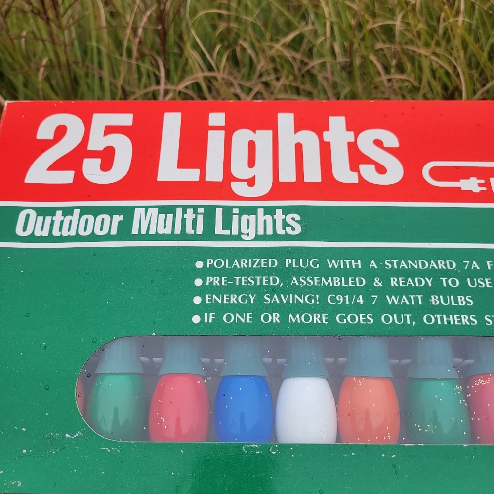 Vintage Outdoor Multi Big Bulb Lights - Great Retro Look ~ NOS in Original Box